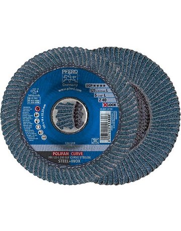 Fächerschleifscheibe X-LOCK SGP-CURVE 125mm L K40 Pferd