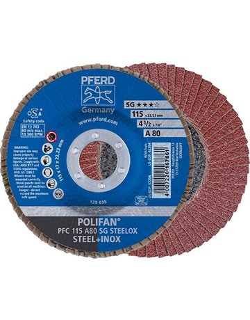 Fächerschleifscheibe A 80SG gewölbt 115mm K80 Pferd