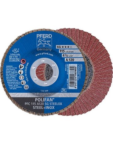 Fächerschleifscheibe A120SG gewölbt 115mm K120Pferd