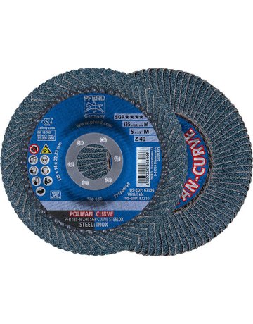 Fächerschleifscheibe Z 40SGP CURVE L 125mm K40Pferd