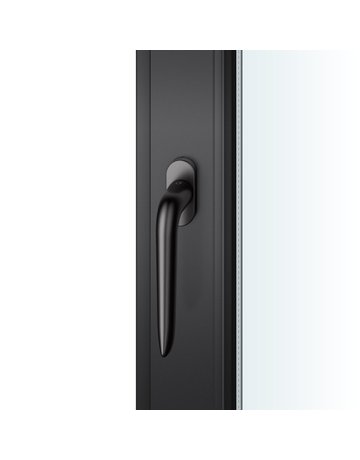 Fenstergriff 34 1292 Stand.,schm.ov.,7/24-38,sw,m.Schließzwang - FSB