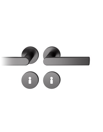 Drückergarnitur 12 1244 Rosette ,rd.,BB,8,sw,TS39-58 - FSB