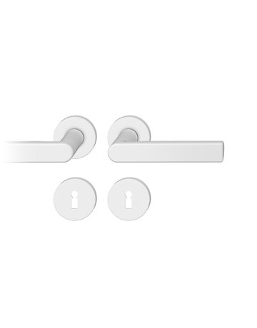 Drückergarnitur 12 1244 Rosette ,rd.,BB,8,weiß,TS39-58 - FSB