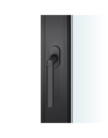 Fenstergriff 34 1076 abschliessbar ,ov.,7/25-30,gl.,schwarz - FSB