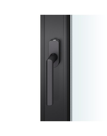 Fenstergriff 34 1076 abschliessbar ,ov.,7/34,gl.,schwarz - FSB
