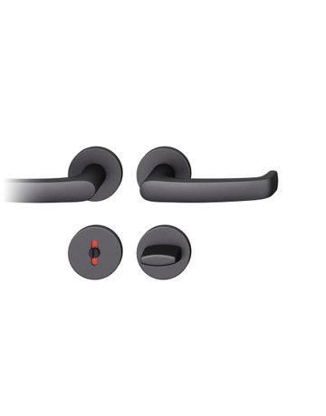 Drückergarnitur 12 1045 Rosette ,rd.,WC/SS,8,(8),sw,TS39-58 - FSB