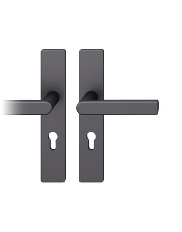 Drückergarnitur 12 1244 LS eck,PZ72/8,sw,TS 39-58 - FSB