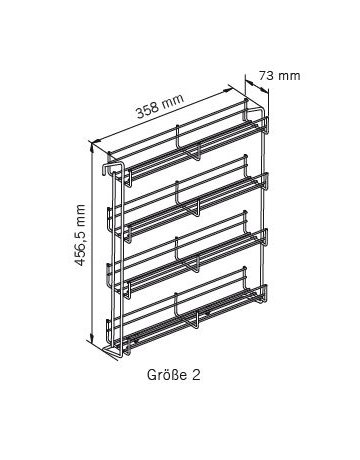 Gewürzregal-Adapter, Größe 2 B=536 mm, chrom - VAUTH SAGEL