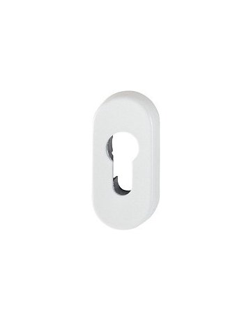 HOPPE Schlüsselrosette FS-55S, außen/innen, oval, mit Stütznocken, Profilzylinder gelocht, 8mm, verkehrsweiß, beschichtet