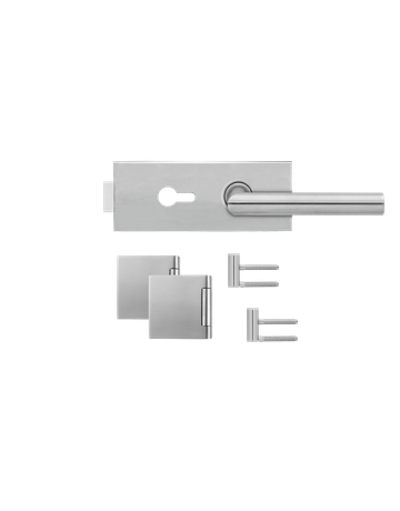 Glastürschloß EGS28 360Q PZ 71 mit Bänder Edelstahl matt - Karcher Design