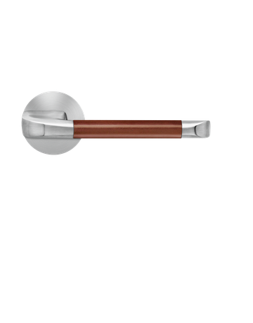 Drücker-Rosettengarnitur Kent EPL96LH OS Leder hellbraun /Edelst.matt PlanDesign - Plan Design