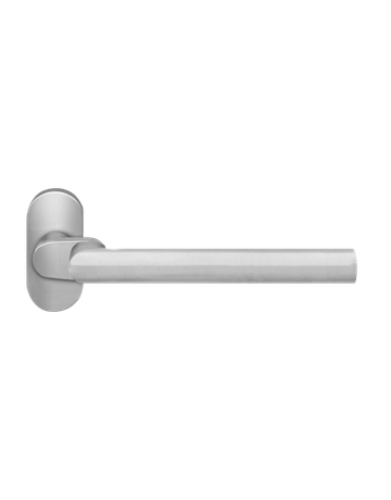 Rahmentürlocht. Rhodos gekröpft Edelstahl matt für 8 und 9mm Stift oval - Karcher Design