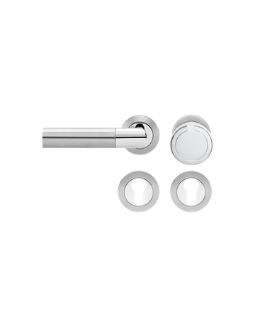 Wechsel-Rosettengarnitur Oregon ER48 PZ links Edelstahl poliert /matt TS 39-48mm - Karcher Design
