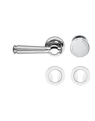 Drücker-Rosettengarnitur Schöntal R260 WG L Chrom TS 38-48mm - Karcher Design