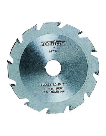 Nutenfräsblatt ellipsenförmig, Hartmetall, 120 x 4,2 x 20 mm, 12 Zähne - Mafell