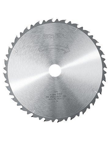 Sägeblatt-HM 250 x 1,8/2,8 x 30 mm, Z 24, WZ, für Längsschnitte - Mafell