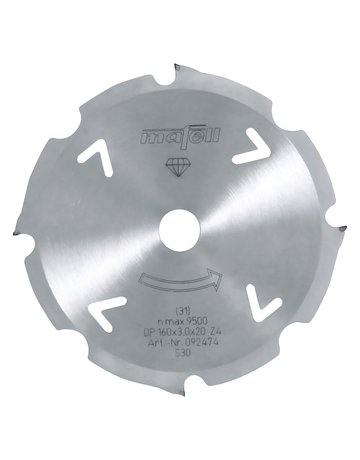 Sägeblatt-Diamant 160 x 2,4/3,0 x 20 mm, Z 4, FZ/TR, für zementgebundene Werkstoffe - Mafell