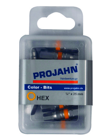 1/4" markierter Bit Innen-6kant 5mm 10er Pack L25 mm - PROJAHN