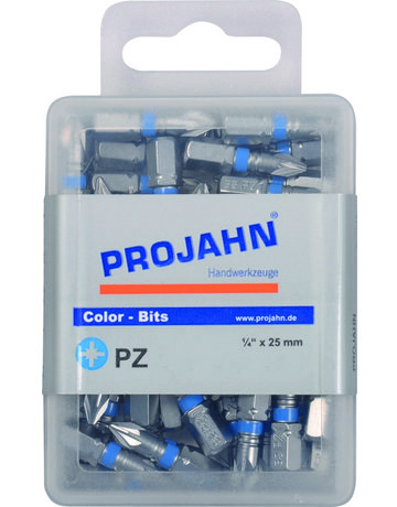 1/4" markierter Bit Pozidriv Nr 2. 50er Pack L25 mm - PROJAHN