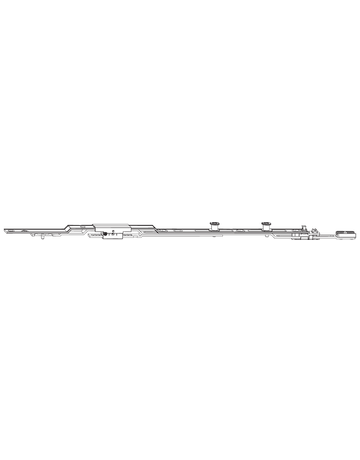 Drehkipp-Mittelverschluss, gegenläufig, Gr. 400, DIN Links-Rechts, NT, Stahl, verzinkt - Roto