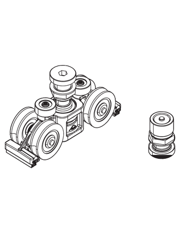 Faltschiebe-Laufwerkgarnitur, Patio Fold, links-rechts, 100kg, silber, verzinkt - Roto
