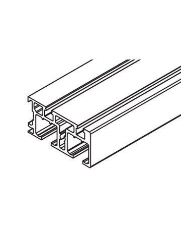Regal C 26 Doppellaufschiene Alu L= 3500 mm zum Aufclipsen - Hawa