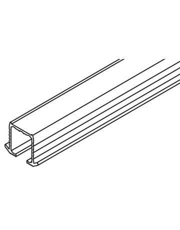 Clipo 16 Einfachlaufschiene Alu L = 6000 mm zum Kleben - Hawa