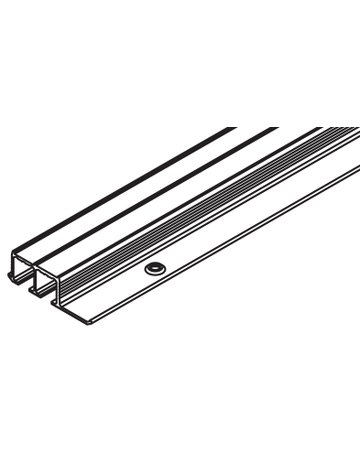 Clipo 16 Doppellaufschiene Alu Glastüre L = 2500 mm ( zum Schrauben ) - Hawa