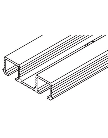 Clipo Doppellaufschiene Alu Holztüre L = 2500 mm (zum Schrauben) - Hawa