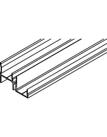 Doppelführungsschiene, Alu eloxiert gelocht, L = 2500 mm - Hawa