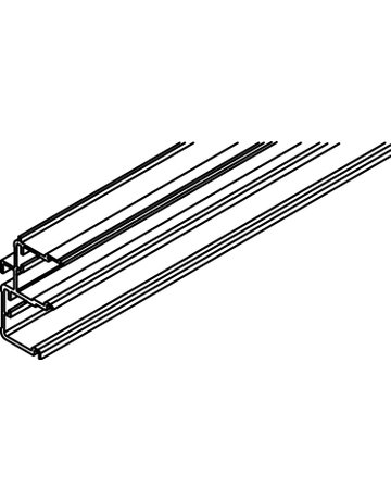 Combino Doppellaufschiene Alu eloxiert gelocht, L = 4000 mm - Hawa