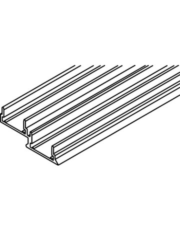Doppelführungsschiene, Alu eloxiert L = 4000 mm - Hawa