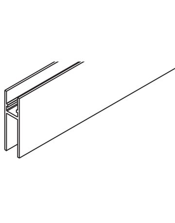 Trag- Glashalteprofil LM 6500mm unelox. ungebohrt (Glas bis 16mm) - Hawa