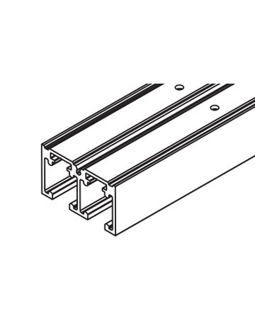 Doppel-Laufschiene Ordena 70 geb. LM eloxiert L=2500 mm - Hawa