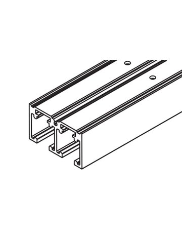 Doppel-Laufschiene Ordena 70 geb. LM eloxiert L=3500 mm - Hawa