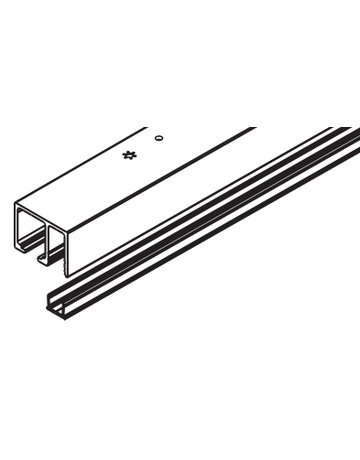 Laufschienenset mit Fest- verglasung LM 6000mm farblos eloxiert zu Junior 120 - Hawa