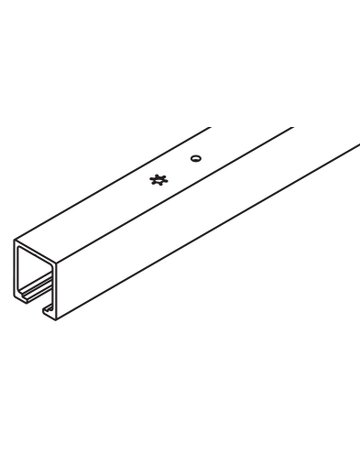 Laufschiene LM 2500 mm, Edelstahl-Effekt gebürstet, gebohrt (Typ Junior 80) - Hawa