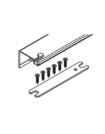 Connector 55 mm LM farblos eloxiert für 1 Dreh-Einschiebetüren 900 mm - Hawa