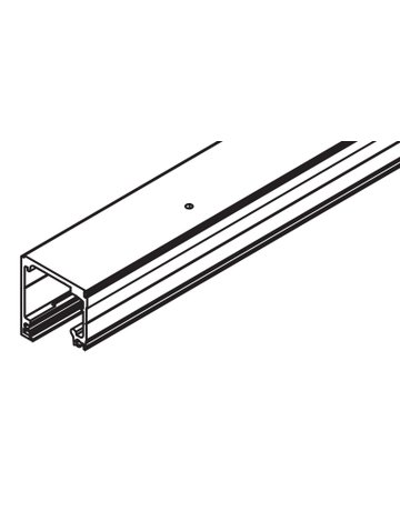 Laufschiene gebohrt für Deckenmontage LM edelstahleffekt gebür. L = 2500 mm - Hawa