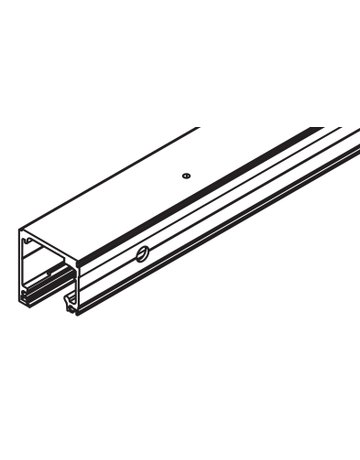 Laufschiene gebohrt für Deckenmontage LM edelstahleffekt gebür. L = 2500 mm - Hawa