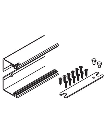 Connector 55 mm LM farblos eloxiert für 1 Dreh-Einschiebetüren 650 mm 2Stk. - Hawa