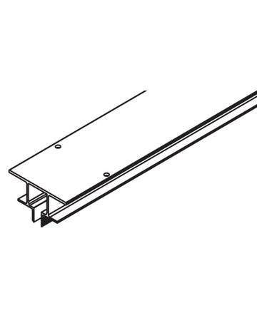 Porta 60/100 Laufschiene Alu eloxiert L= 3500 mm, Deckenintegration, gelocht - Hawa