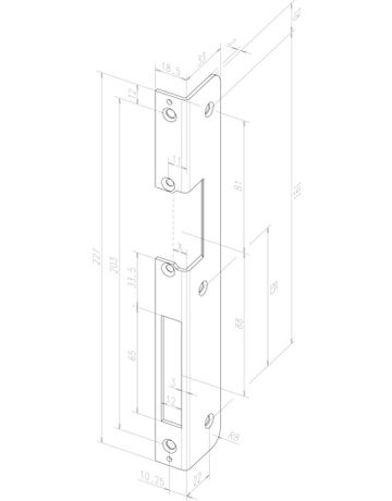 effeff Winkelschließblech 502, DL, 18,5x227x33 ktg, edelstahl