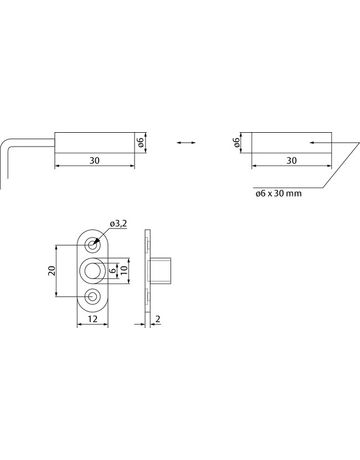 Bild Rundreedkontakt mit Flansch 6M KABEL WEI-1