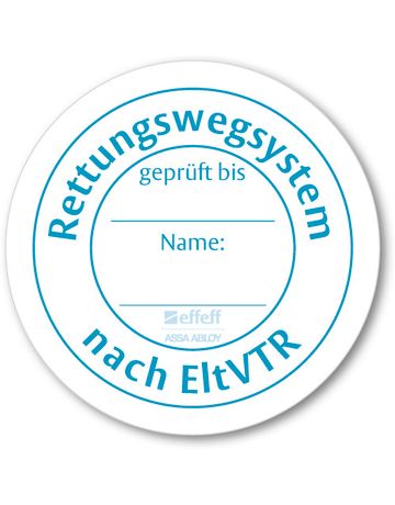 Prüfplakette für Fluchttüren - effeff