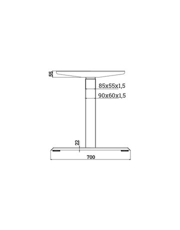 Bild Tischgestell 2D - elekt. verstellbar 700-1200mm, RAL 9010, Reinweiß - Topform-4