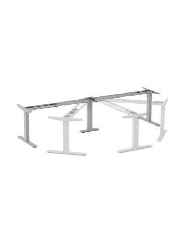 Bild Tischg. 3D Plus, 3-Bein mit Memit Einh 640-1290mm, Ral 9006, Weißaluminium - Topform-2