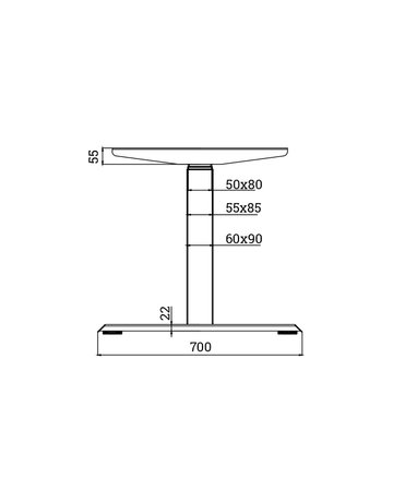 Bild Tischgestell 3D Plus mit Mem. Einh. 640-1290mm, Ral 9006, Weißaluminium - Topform-3