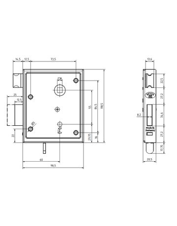 Bild Kastenschloss 79 B BB55/8,D60 ausw./einw,vz-1