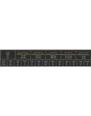 Bild Pendeltürband Stahl vernickelt Nr.123 Tst. 18-25 mm Gewerbelänge 75 mm Gr. 29-1